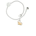 thumbnail image 2 of Delight Jewelry Two-tone Scottie Dog Silhouette Heart Silver-tone Rose Link Chain Bracelet, 6.25"+1.75" Extender, 2 of 4