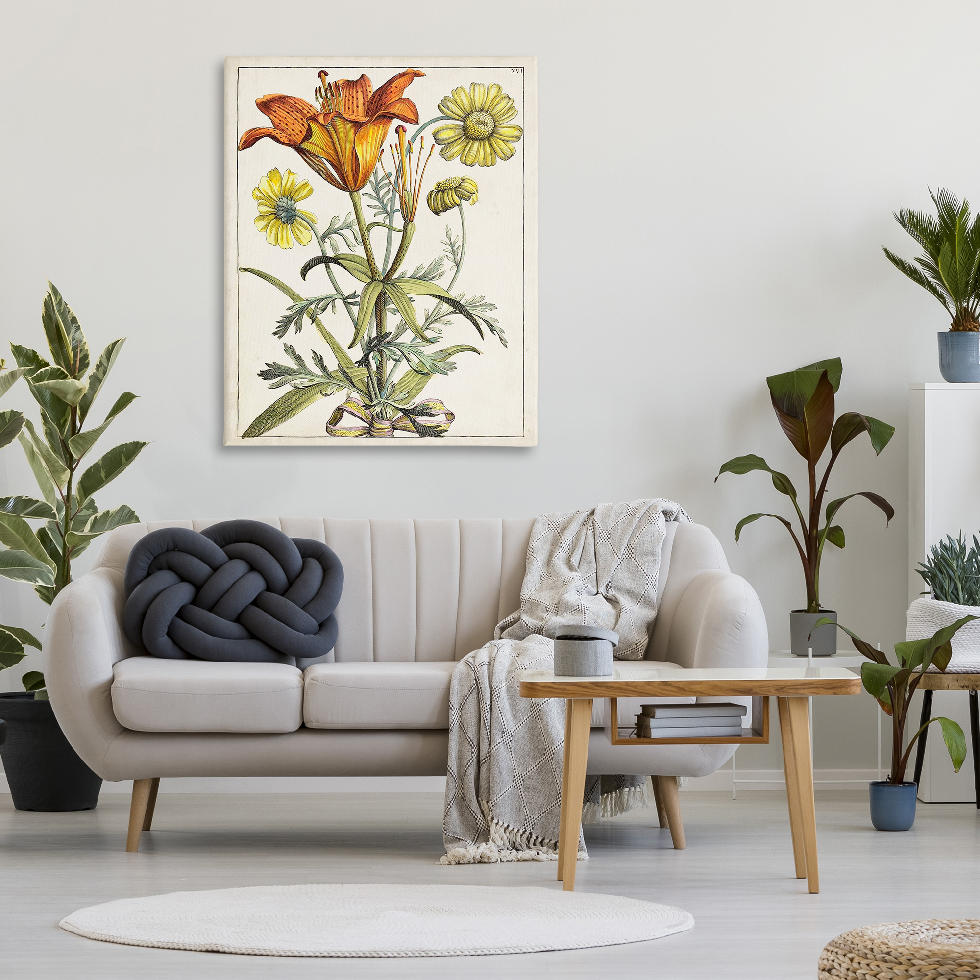 Stupell Industries Flowers Latin Study Botanical & Floral Painting Gallery Wrapped Canvas Art Print Wall Art, 36 x 48