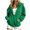 *Army Green, variant on Women's Drawstring Hood Full Zip Long Sleeve Hoodie Jacket with Pockets,Casual Loose Solid Outerwear White,Women's Plus M