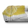 thumbnail image 3 of Yellow Soft Flannel Fleece Throw Blanket, Mandala Pattern Artwork Geometric Floral Style Oriental Illustration Print, Cozy Plush for Indoor and Outdoor Use, 60" x 80", Yellow White, by Ambesonne, 3 of 6
