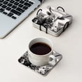 thumbnail image 4 of BaHomeck Drink Coasters Set Of 4 With Holder Highland Cow Standing Amidst Field Of Flowers Water Absorbent Ceramic Coasters Tabletop Protection,Suitable For Various Cup,Home Decor, 4 of 4
