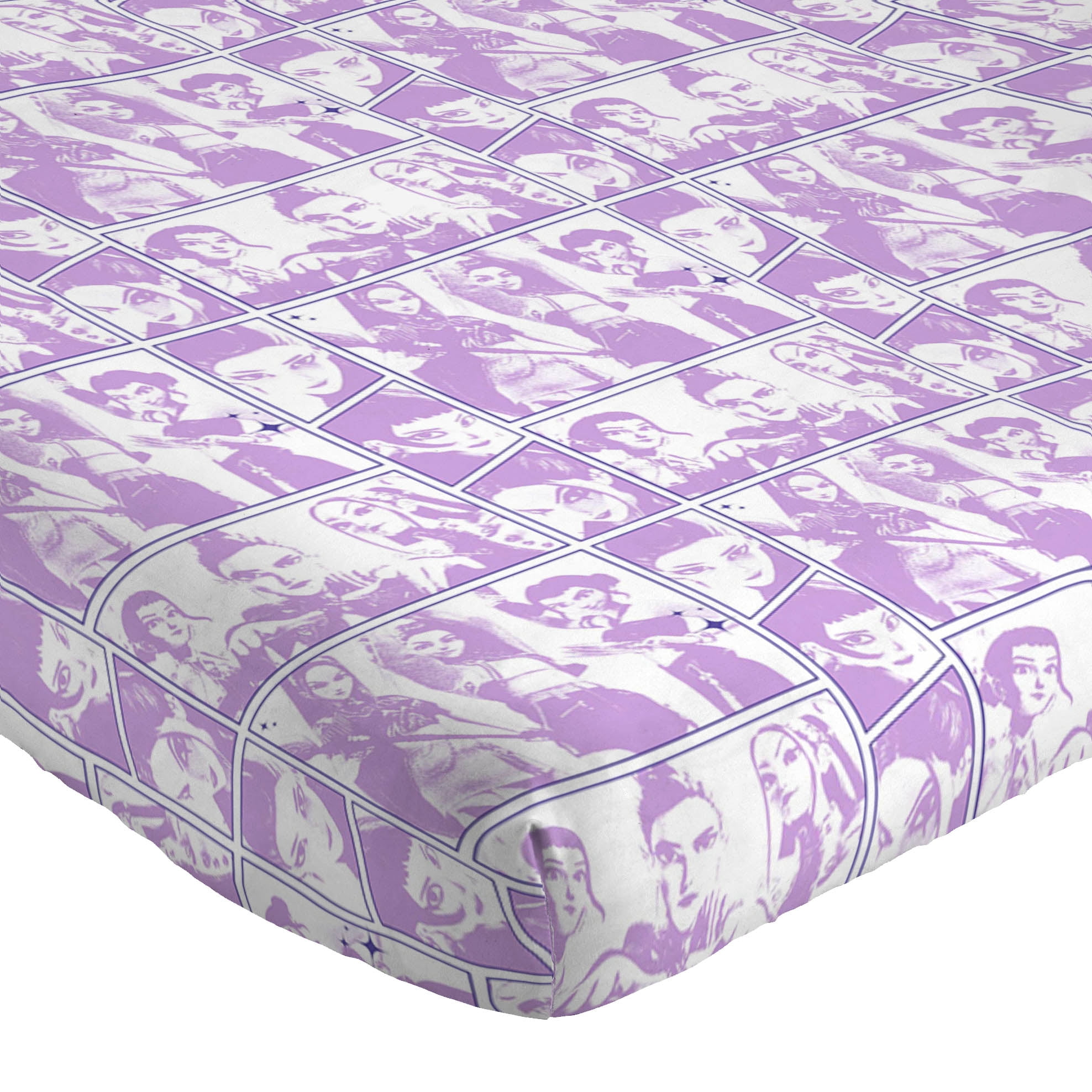 KPOP Demon Hunters Takedown Purple 4 Piece Queen Size Bed Sheet Set