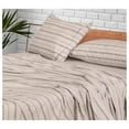 thumbnail image 7 of 100% Cotton Sheets for Split King Size Bed - Crispy Cooling Percale Sheets - Breathable & Durable Split King Sheet Set - 16 Inches Deep Pocket Split King Size Sheets - Brown Stripes - 5 Pieces, 7 of 7