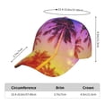 thumbnail image 2 of Salouo Palm Trees at Sunset Print Unisex Sports Hat, Adjustable Golf Dad Hat Outdoor Cap Mountain Dad Hat Adjustable Fit Baseball Cap for Men and Women, 2 of 6