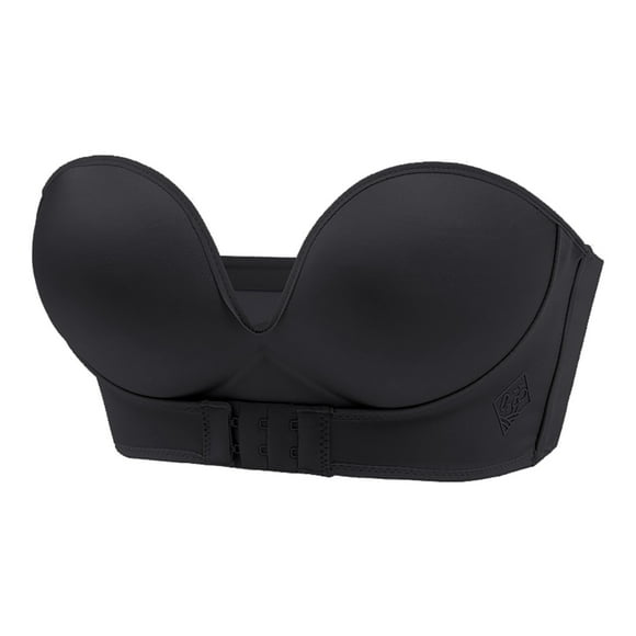 TIMIFIS Strapless Front Buckle Gathe r up Invisible Anti-Slip Push Up Bra