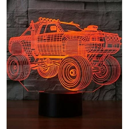 

YSITIAN 3D Truck Night Light Lamp Optical Illusion Night Light 7 Color Changing Touch Switch Table Desk Decoration Lamps Gift E1116-244