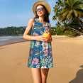 thumbnail image 3 of Disketp Colorful Flowers para Vestido sin Mangas para Mujeres, Vestidos de Verano para Mujeres, Casual y Holgado para la Playa, 3 of 7
