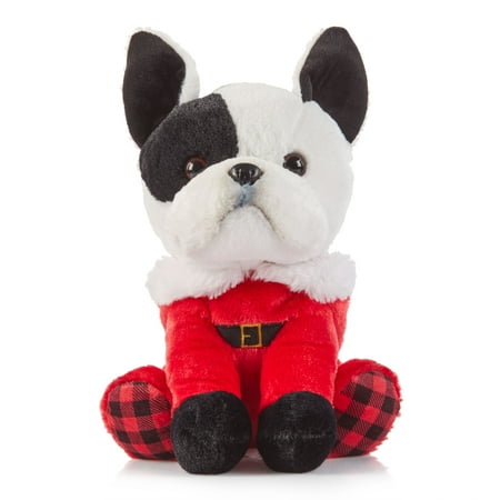 Holiday Time Black & White Dog Plush, 9.5"
