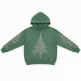 thumbnail image 3 of Christmas Clothes Womens Long Sleeve Oversized Graphic Hoodie Xmas Tree Printed Pullover Sweatshirts Loose Tops (XL, Green), 3 of 3