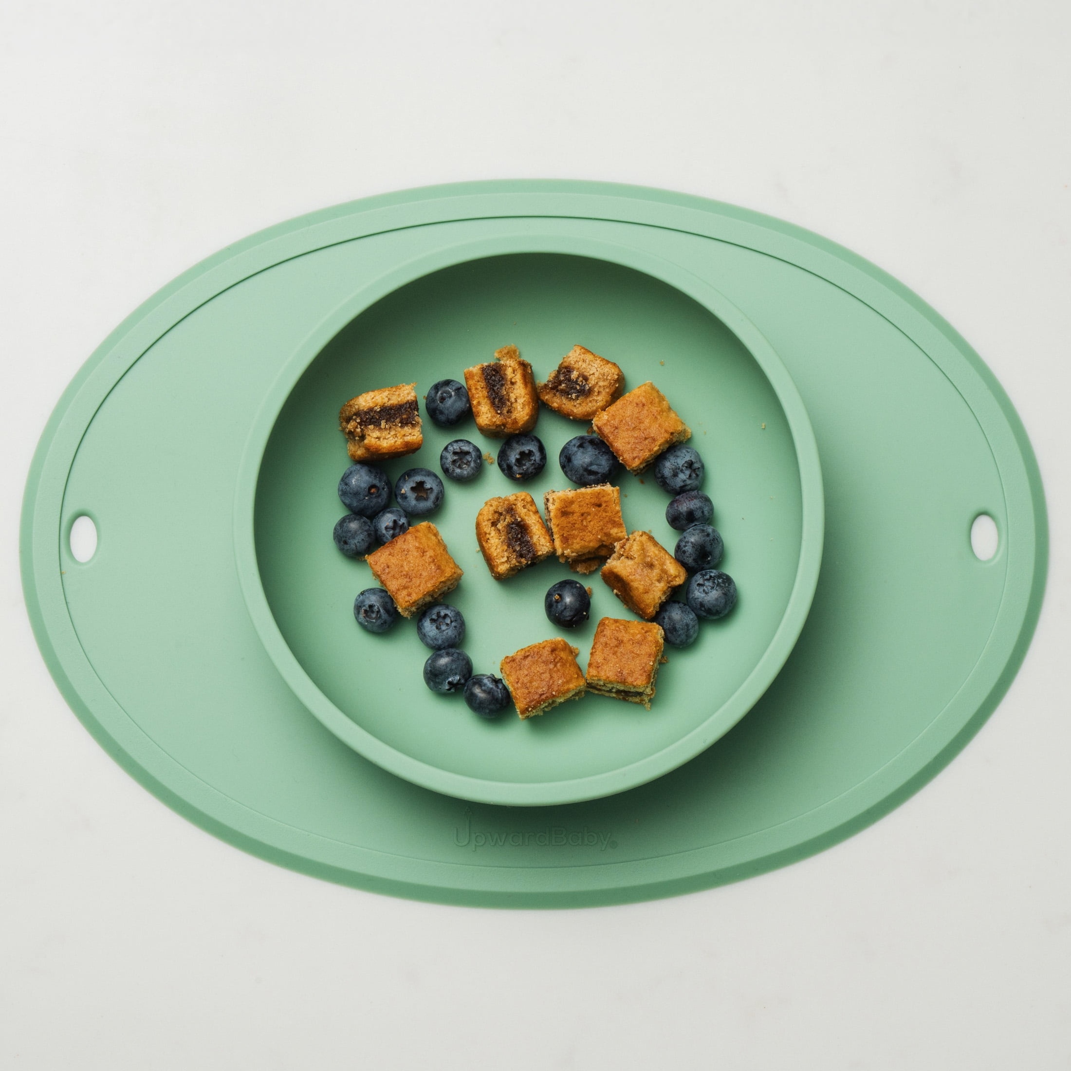 UpwardBaby Bowl with Suction Placemat  - BPA Free - 100% Food-Grade Silicone - 6m+
