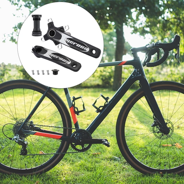 s de manivela de bicicleta, juego de bielas de aleación de aluminio para bicicleta de 170 mm universal Piezas de reparación de bicicleta BCD 64/1 Negro con BB Baoblaze Brazo de manivela de bicicleta