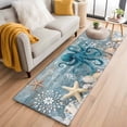thumbnail image 2 of Blue Octopus Coastal Runner Rug 2x6 FT, Non Slip Hallway Carpet, Summer Beach Ocean Starfish Coral Washable Soft Floor Carpet Throw Runner Carpet Long Rug for Entryway Kitchen Bedside Sliding Door, 2 of 9