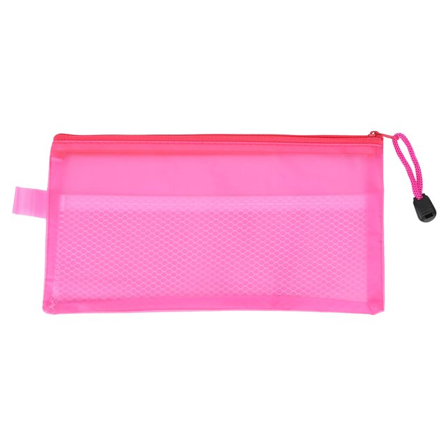 Bolsa de papelería de PVC transparente, bolsa de papel con doble cremallera, bolsa de lápices para estudiantes (colores aleatorios), 12 Uds.