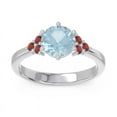thumbnail image 2 of Diamond-Capitals 2.20 Ct Round Aquamarine & Red Ruby Wonderful Engagement Ring for Women 18K White Gold Size 8.5, 2 of 7