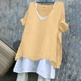 thumbnail image 3 of yunLCZ Classic-Fit Long-Sleeve Dress Women'S Solid Color Loose Plus Size Short Sleeve Texture Dress Shirt, 3 of 3