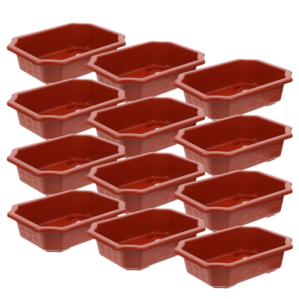 OUNONA 12Pcs Planter Flower Pots Dark Red Cute Plant Pots For Homeowners Office