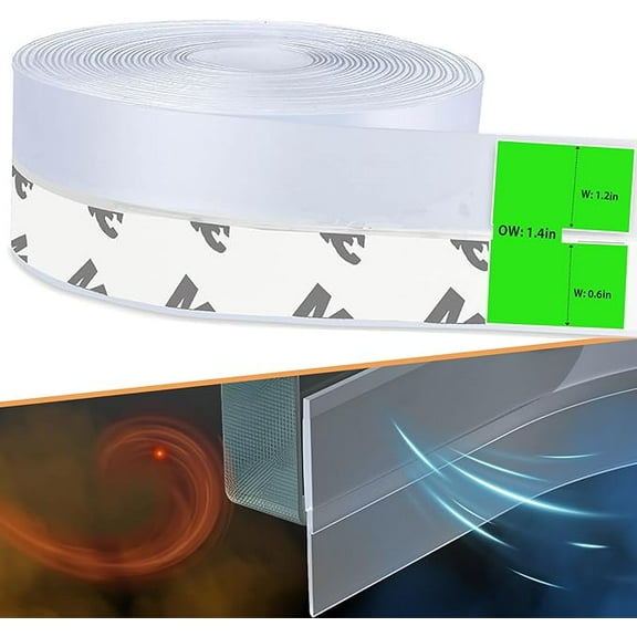 OFEFE 16 Feet Silicone Weather Stripping Door Seal - Self Adhesive Window Draft Stopper for Doors and Windows, Soundproof & Insulation Seal Strip for Gaps Up to 0.8 Inch, Easy Cut-to-Fit Installation