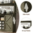 thumbnail image 4 of DreamCurship 55”Farmhouse Coffee Bar Cabinet, Sideboard Buffet Cabinet with 2 Doors, Kitchen Storage Cabinet with 12 Wine Racks & 8 Cup Hooks for Kitchen, Dining Room, Wash Gray, 4 of 7