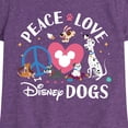 thumbnail image 3 of Disney Classics - Cats & Dogs - Peace Love Disney Dogs  - Toddler And Youth Girls Short Sleeve Graphic T-Shirt, 3 of 5