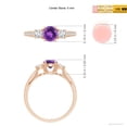 thumbnail image 4 of ANGARA Natural 0.45 Ct. Amethyst with Diamond Classic Ring in 14K Rose Gold for Women (Ring Size: 11), 4 of 8
