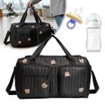 thumbnail image 3 of Moontgen Quilted Baby Diaper Bag Large Mommy Bag Cute Duffle Bag for Women (Black), 3 of 8