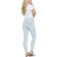thumbnail image 3 of SEVEN7 Womens Light Blue Stretch Zippered Distressed Pocketed Ripped Skinny High Waist Jeans 8, 3 of 5