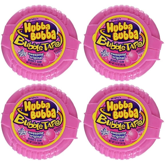 Hubba Bubba Bubble Gum Tape, Awesome Original, 2-Ounce Tapes Pack of 12