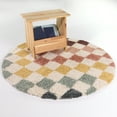 thumbnail image 2 of Mainstays Rainbow Checkered Round Shag Indoor Rug, 47" Round, 2 of 6
