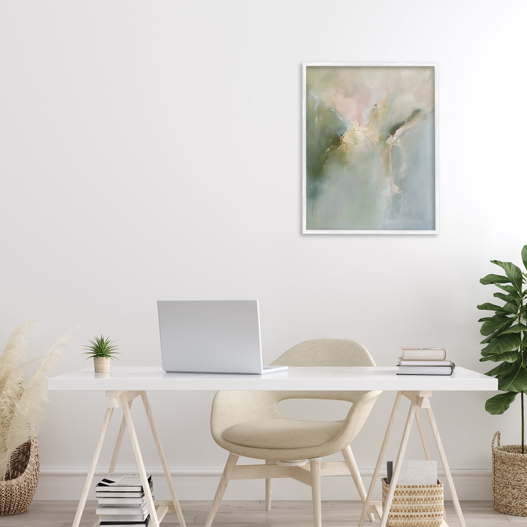 Stupell Industries Ethereal Brushwork Harmony White Framed Giclee Art, design by Riley B