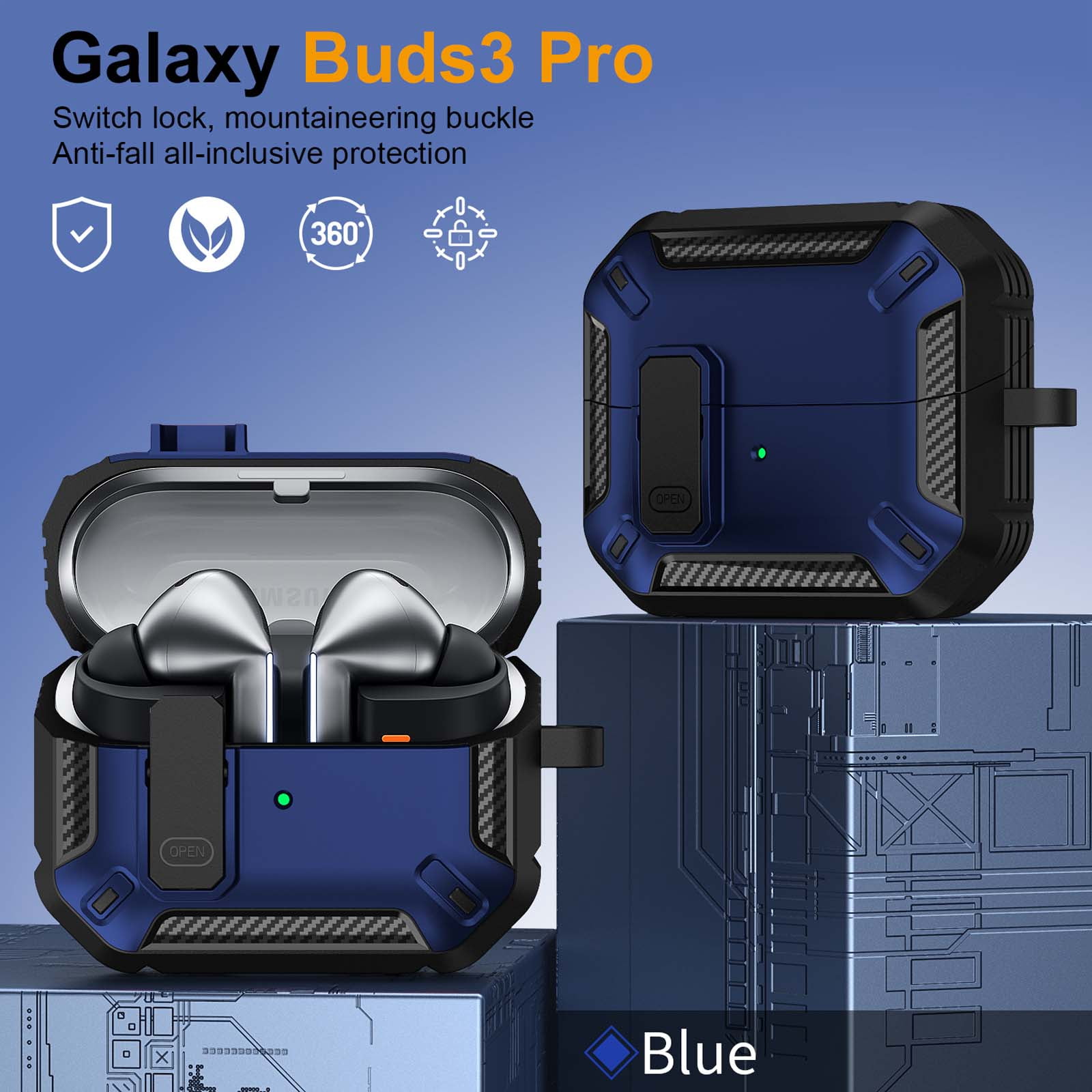 Dteck for Samsung Galaxy Buds 3 Case / Buds 3 Pro Case with Secure