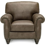 Angle View: Softaly Sicily Leather Armchair, Dark Brown