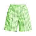 thumbnail image 6 of Karymi Women's Shorts High Waist Gingham Bermuda Shorts, Back Elastic Waist Wide Leg Plaid Casual Shorts with Side Pockets, Summer Beach Vacation Shorts Summer Outfits, 6 of 6
