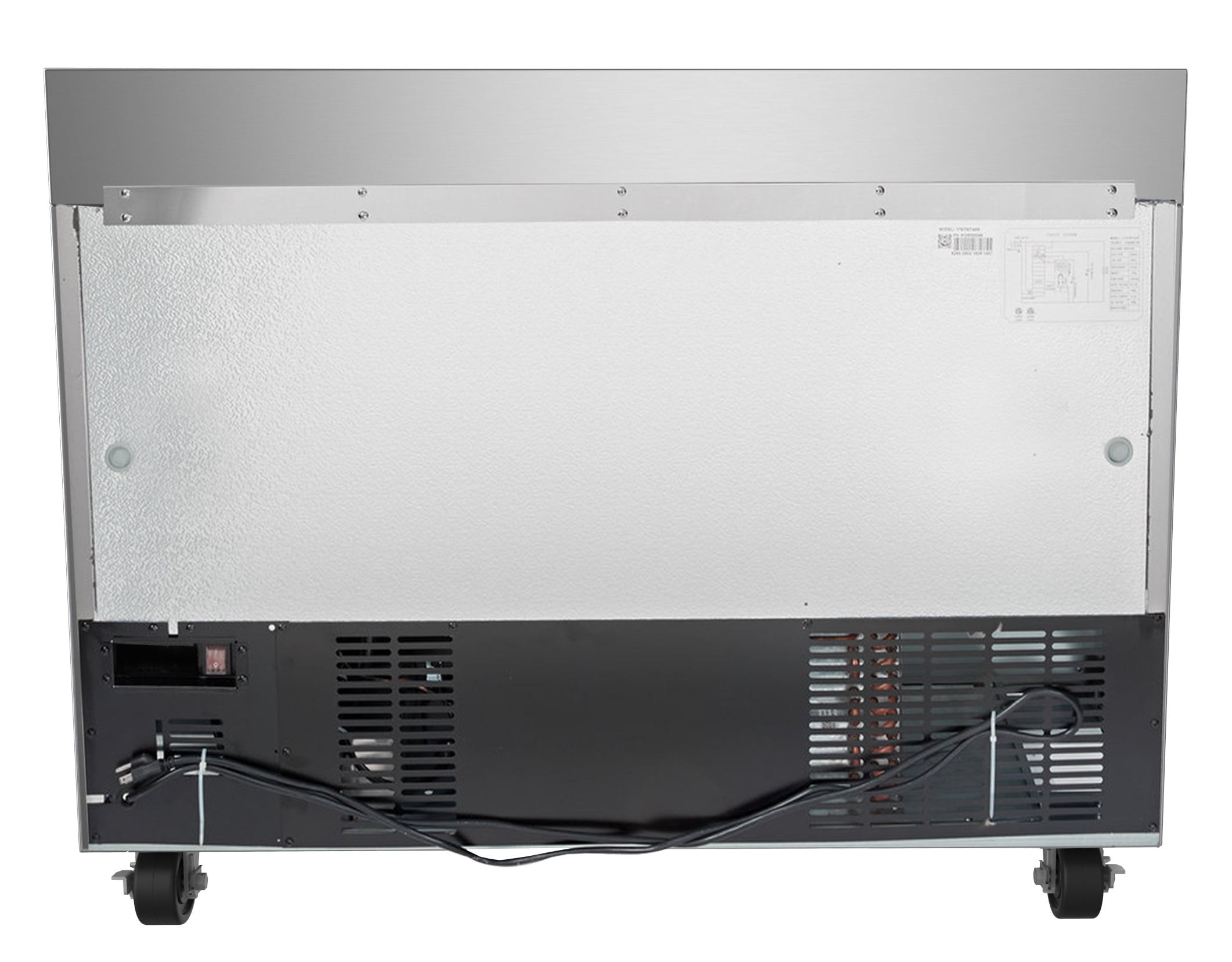 KoolMore 48 in. Stainless Steel Two-Door Worktop Commercial Freezer with 3.5 in. Backsplash, 12 Cu. ft.