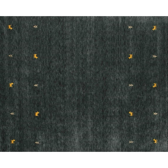 Ahgly Company Indoor Rectangle Contemporary Light Black Abstract Area Rugs, 3' x 5'