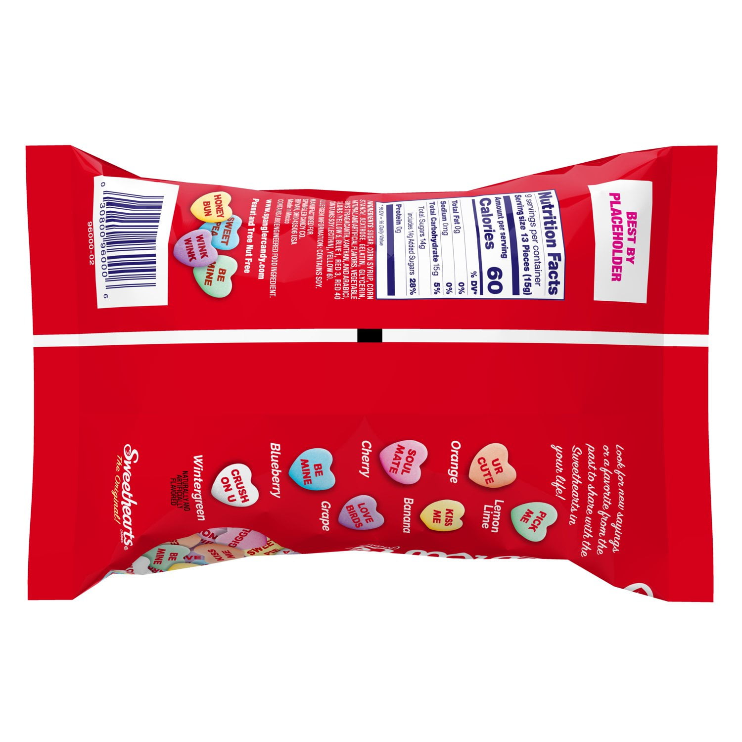 Sweethearts Valentines Candy Conversation Hearts, Assorted Fruit Flavors, 10.5 oz Bag