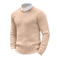 thumbnail image 1 of T-shirts pour Hommes Col Rond Tricot Manches Longues Fleur Couleur Unie Wh2 Classique Automne Taille TTTG, 1 of 3