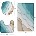 thumbnail image 2 of Bathroom Rug Set of 3, 3 Pieces Bath Mats Set, Abstract Blue Beach No Silp Washable Cover Floor Rug Decorations for Kitchen Bathroom Bedroom, 2 of 6
