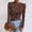 Brown, variant on Yuhangmm Womens T Shirts Women's Solid Knit Pleated Side Long Sleeve Tee for Everyday Comfort and Fit White M