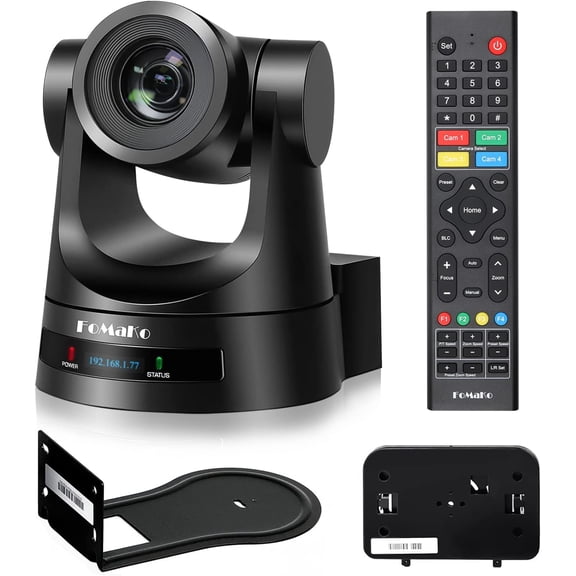 FoMaKo PTZ Camera 30x Optical Zoom HDMI AI Auto Tracking PoE 3G-SDI IP Live Streaming HDMI PTZ Camera for Church Worship Education Events vMix OBS Wirecast (FMK30SDI Pro Black)