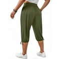 thumbnail image 5 of WellSize Plus Size Capris Pants for Women Lightweight Casual Joggers with Pockets Loose Fit High Waisted Pants, 5 of 8