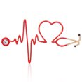 thumbnail image 1 of Miangastore Safety Pin Ecg Stethoscope Lapel Pin Red 1 Pcs, 1 of 8