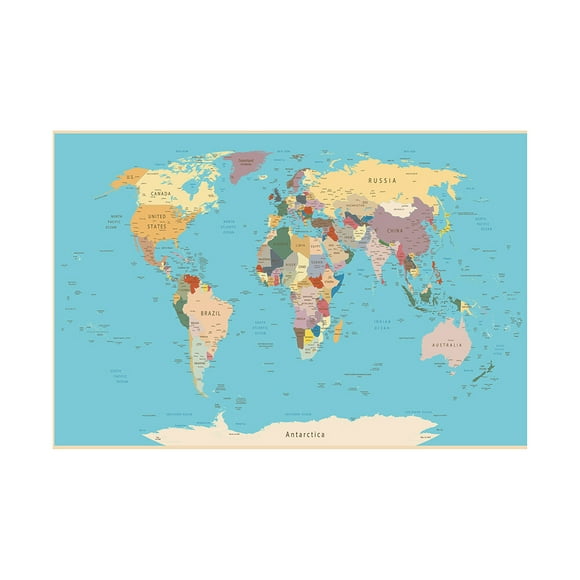 WCIC Cartes du Monde Décoration Murale Art Mural pour Salon Chambre Enfants Étude 3 Pieds x 2 Pieds