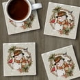 thumbnail image 3 of Thirstystone Winter Forest Snowman 4-Pack Tumbled Tile Coasters, 3 of 7