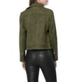 thumbnail image 4 of MODA NOVA Juniors Faux Suede Long Sleeve Zip Up Moto Biker Jacket, 4 of 7