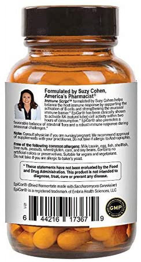 Immune Script with Epicor, Indian Echinacea Andrographis, Olive Leaf, Skullcap Root and NAC for Optimal Immune Function