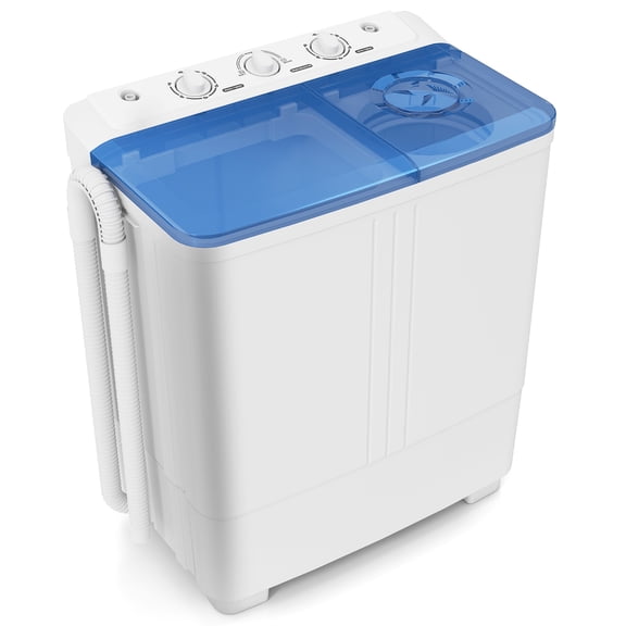 Auertech 21lbs Portable Washing Machine Compact Twin Tub Semi-Automatic Washer with Drain Pump