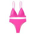 thumbnail image 1 of Bikini sexy de color sólido con cintura dividida para mujer a la moda Fridja  nalpqowj20497, 1 of 4