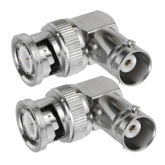 HEMOTON 2pcs L Shaped BNC Male to Female Adapter 90 Degree BNC Connector Right Angle BNC Coupler for Camera Extension Cable