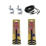 NEW 2 FIRESTIK KW4 B 4FT BLACK CB ANTENNA, 18FT DUAL COAX, BRACKETS & STUD KIT