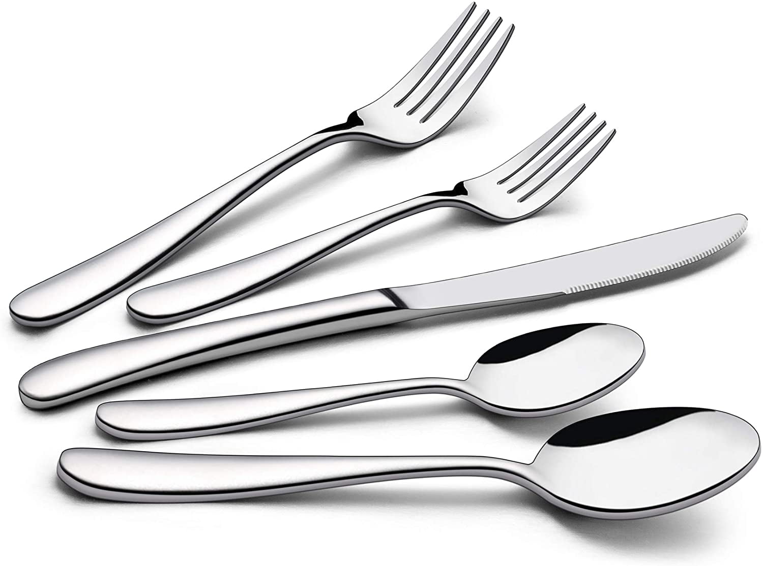 40Piece Heavy Duty Silverware Set, Stainless Steel Flatware Cutlery